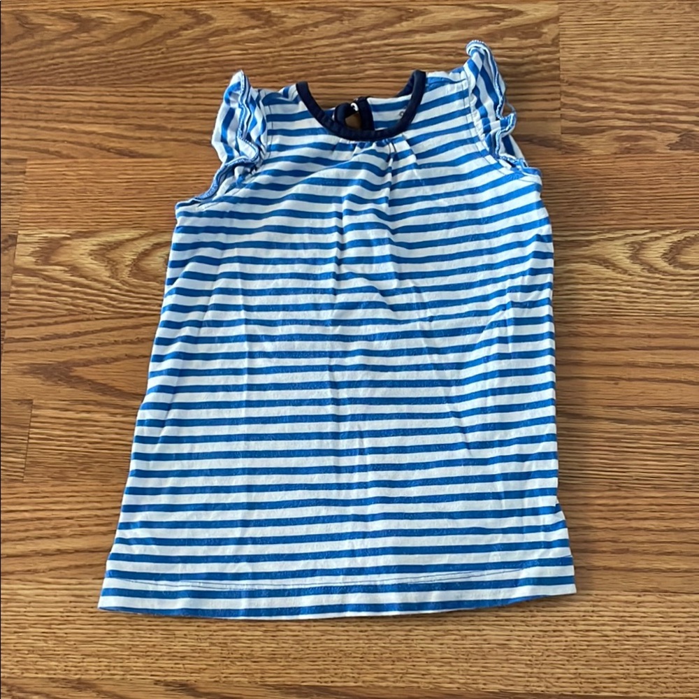 Primary 6-12 month Blue and White Striped Dress